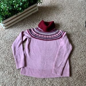 Turtleneck Sweater Merino Wool Pink